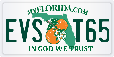 FL license plate EVST65