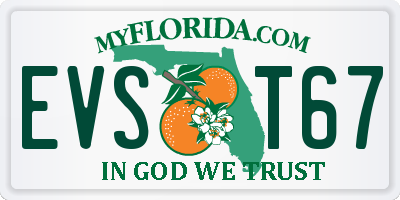 FL license plate EVST67