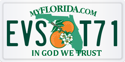 FL license plate EVST71