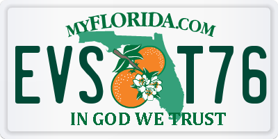 FL license plate EVST76