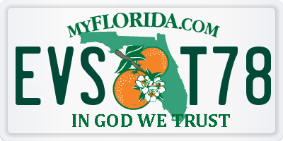 FL license plate EVST78