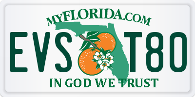 FL license plate EVST80