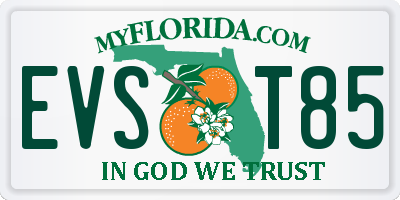 FL license plate EVST85