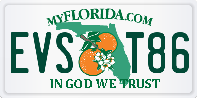 FL license plate EVST86