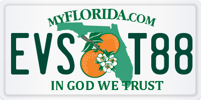 FL license plate EVST88