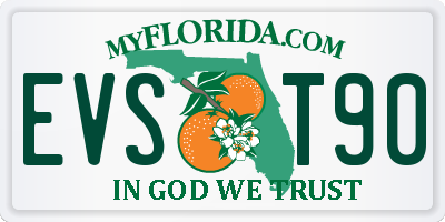 FL license plate EVST90
