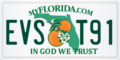 FL license plate EVST91