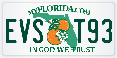 FL license plate EVST93