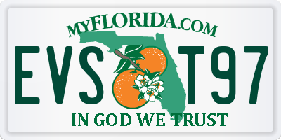 FL license plate EVST97