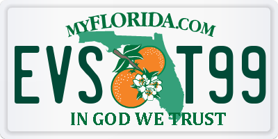 FL license plate EVST99