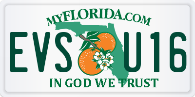 FL license plate EVSU16