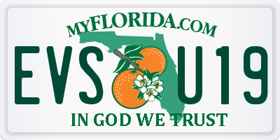 FL license plate EVSU19