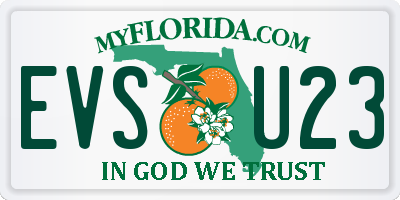 FL license plate EVSU23