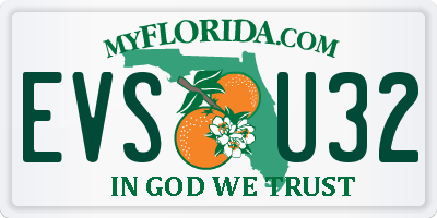 FL license plate EVSU32