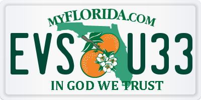 FL license plate EVSU33