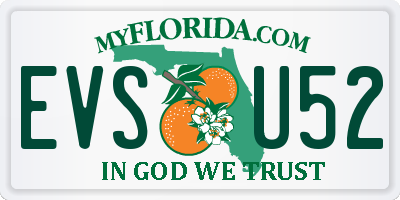 FL license plate EVSU52