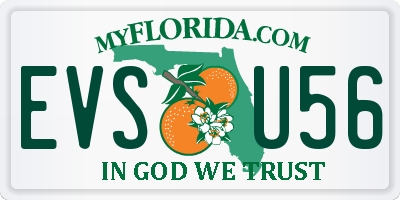 FL license plate EVSU56