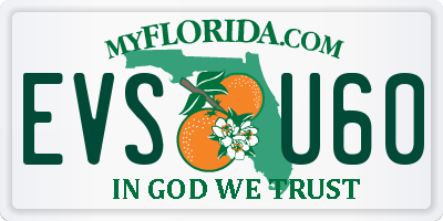 FL license plate EVSU60