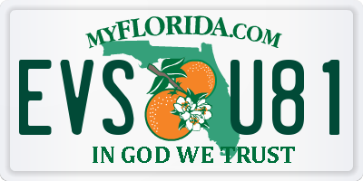 FL license plate EVSU81