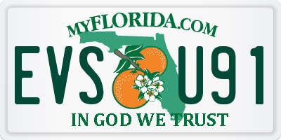 FL license plate EVSU91