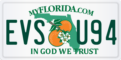FL license plate EVSU94