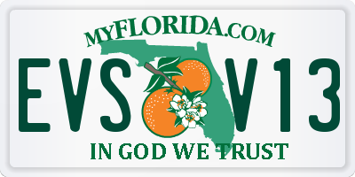 FL license plate EVSV13