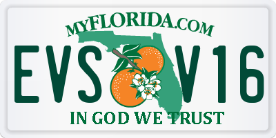 FL license plate EVSV16