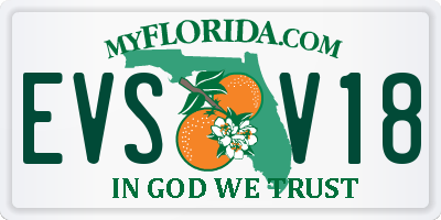 FL license plate EVSV18