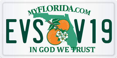FL license plate EVSV19