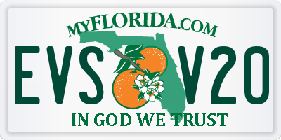 FL license plate EVSV20