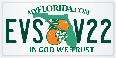 FL license plate EVSV22