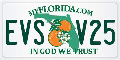 FL license plate EVSV25