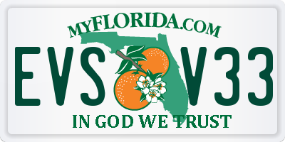 FL license plate EVSV33
