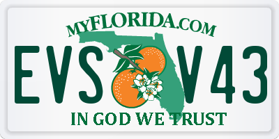 FL license plate EVSV43