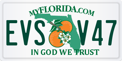 FL license plate EVSV47