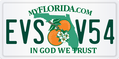 FL license plate EVSV54