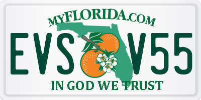 FL license plate EVSV55