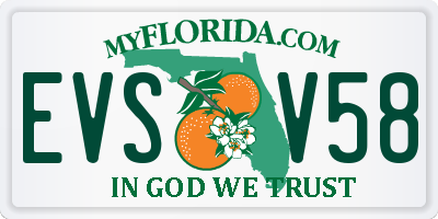 FL license plate EVSV58