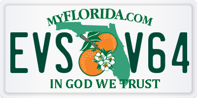 FL license plate EVSV64