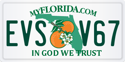 FL license plate EVSV67