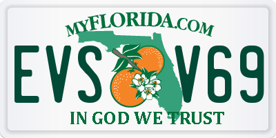 FL license plate EVSV69
