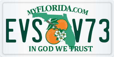 FL license plate EVSV73