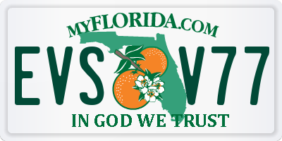 FL license plate EVSV77