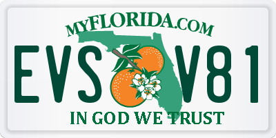 FL license plate EVSV81