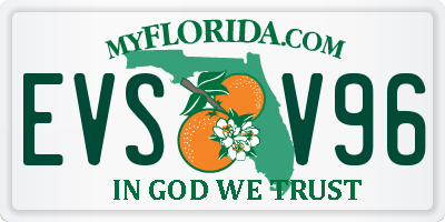 FL license plate EVSV96