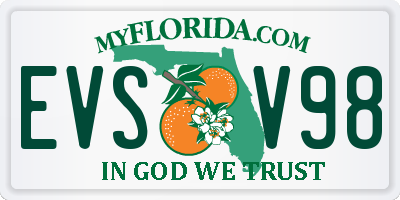 FL license plate EVSV98