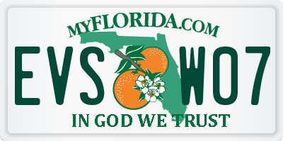 FL license plate EVSW07