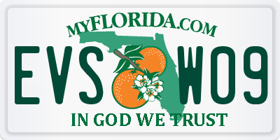 FL license plate EVSW09