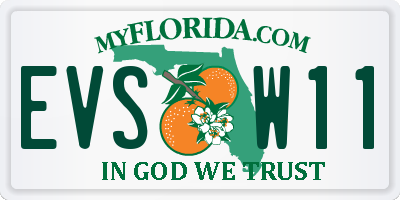 FL license plate EVSW11