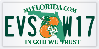 FL license plate EVSW17